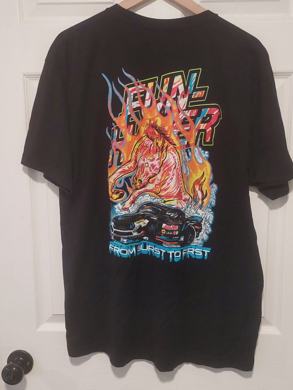 FUN-HAVER Cotton Black From Burst To First Shirt! Men's Sz. XL! (H76) - Picture 2 of 5